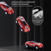 A red diecast pull-back sports car model demonstrating inertia return force and rapid sprint capability.