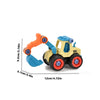 A yellow and blue DIY nut assembly engineering vehicle toy set featuring an excavator or bulldozer design.