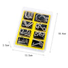 A clear plastic tray containing eight small metal wire puzzle brain teasers for adults and teens.