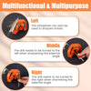 An orange portable drill bit sharpener is shown with instructions for sharpening knives, detailing left and right angles.