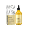 A bottle of EELHOE Rosemary Hair Growth Oil with a yellow liquid and a white box.