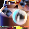 A multi-layer track adventure rolling ball toy with checkered pieces and a shiny sphere.