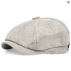 A light gray vintage retro newsboy cap with a folded brim shown from above.