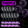 Purple LED light-up balloons with pre-strung lights for celebrations