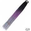 Black to purple gradient pre-braided ponytail extension with an elastic band
