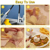 Step-by-step guide showing how to use a duck-shaped rice mold for making fun food items