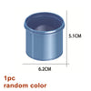 A cylindrical marble run building block component with a smooth, blue-gray finish.