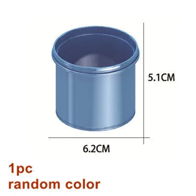 A cylindrical marble run building block component with a smooth, blue-gray finish.