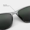 نظارة شمسية مربعة رمادية داكنة مع وسادة أنف مدمجة - لقطة قريبة