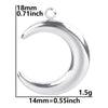 Pendentif charme croissant de lune en argent de 18 mm et 1,5 gramme