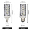 A comparison of an E14 40W and an E27 40W LED corn light bulb with decorative crystal texture.