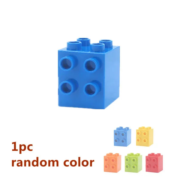 A single blue building block from a Marble Run set is shown against a white background.