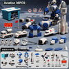 A set of 36 aviation-themed magnetic engineering car robot building blocks and toys.