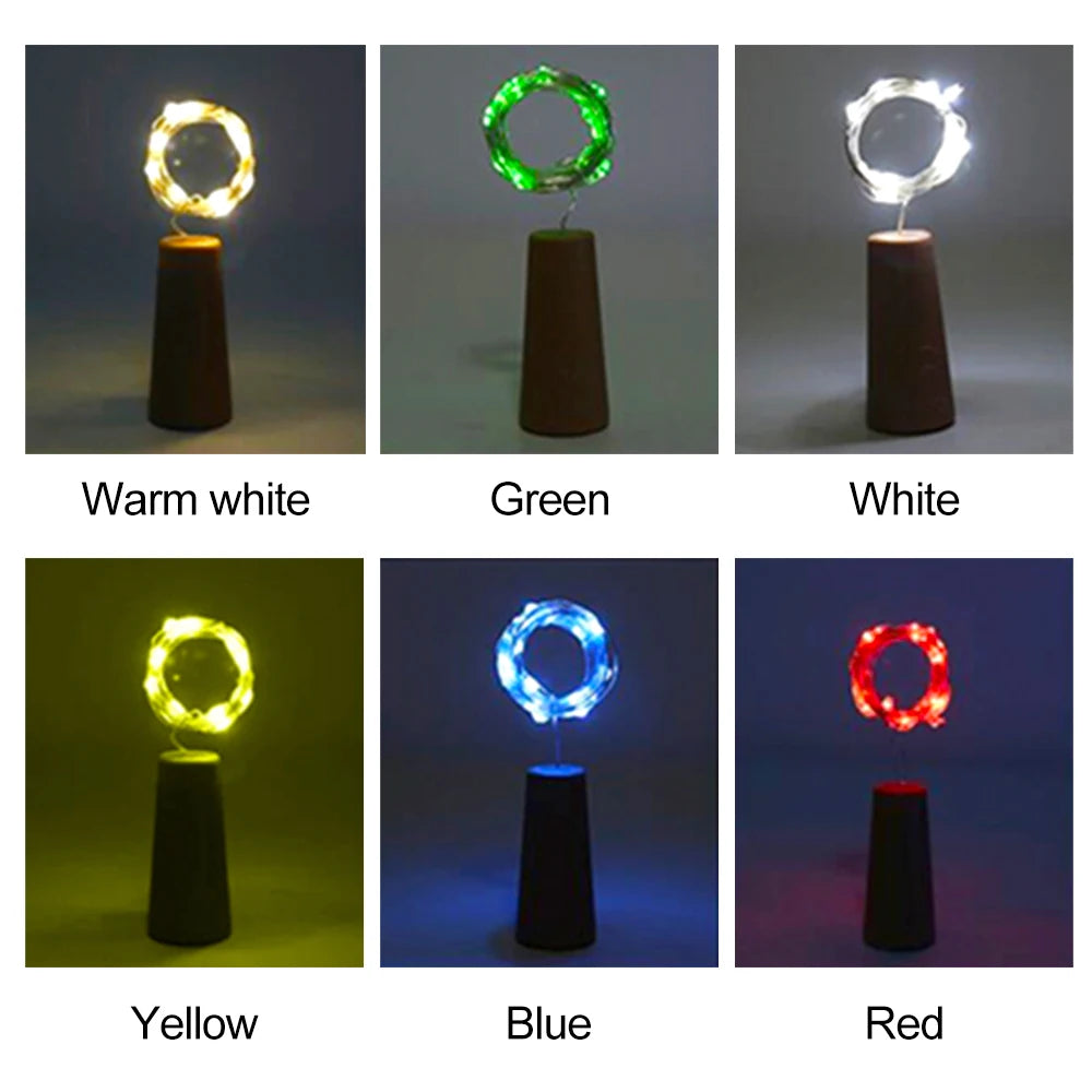 A set of LED fairy lights in various colors including warm white, green, white, yellow, blue, and red displayed on dark cylin