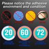 Instructions for using a magnetic 360° rotating car dashboard phone mount, detailing adhesive environment and conditions.