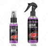 A bottle of 3 in 1 High Protection quick coating spray for cars with a black pump dispenser.