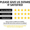 A text graphic requesting 5-star ratings for a product, with sections for Item as Described, Communication, and Shipping Spee