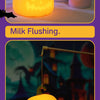 A glowing orange pumpkin silicone touch night light is displayed in two contexts: on a table and hanging as a festival costum