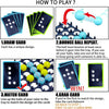 Instructions for a bounce ball card game showing how to draw, bounce balls, match cards, and grab cards.