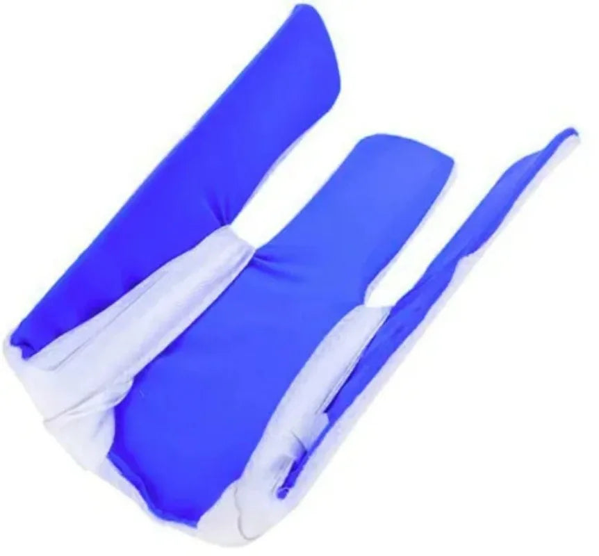 A blue and white sock aid designed to help seniors or individuals with limited mobility apply socks effortlessly.