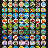 A grid of colorful cartoon animal and object icons suitable for a kids' story projector flashlight toy.