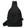 Black lightweight Oxford cloth mini backpack shown from the back
