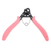 Pink one-step wire looping pliers with a black metal clamp and wire loop.