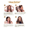 Instructions for using a heatless overnight curling headband to create curls.