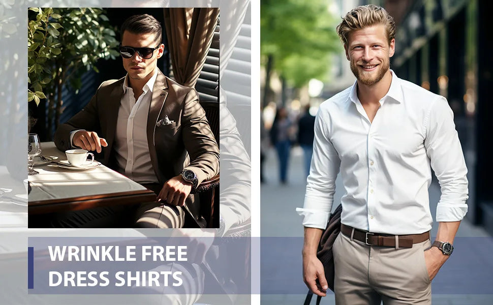 Un hombre sonriente con camisa blanca y pantalones beige al aire libre.