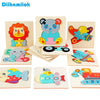 Wooden 3D animal jigsaw puzzles featuring animals like a lion and a panda for kids
