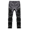 Black men's waterproof insulated fleece pants shown from the back view
