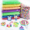 A collection of colorful water beads, including bulk packs and individual decorative beads.