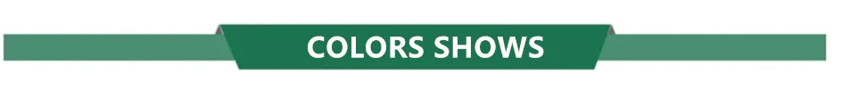 A horizontal banner with the text COLORS SHOWS on a dark green background.