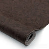 Roll of dark brown vintage floral textured faux leather fabric for crafting projects