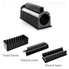 Kit de fabrication de sushi en plastique noir incluant un cadre fixe, un couvercle rond et des moules de base ronds
