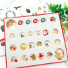 A red advent calendar box filled with 24 charm bracelets for a Christmas countdown.