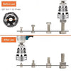 Image showing a universal adjustable socket wrench with chrome finish, demonstrating before and after use.