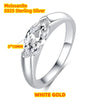 Anillo de oro blanco con piedra moissanita talla marqués en plata 925.