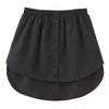 Black adjustable shirt extender with an elastic waistband