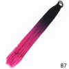Black and pink gradient pre-braided ponytail extension with an elastic band