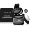Veronni Enhance Hairline Powder in a black compact and silver eyeshadow pan.