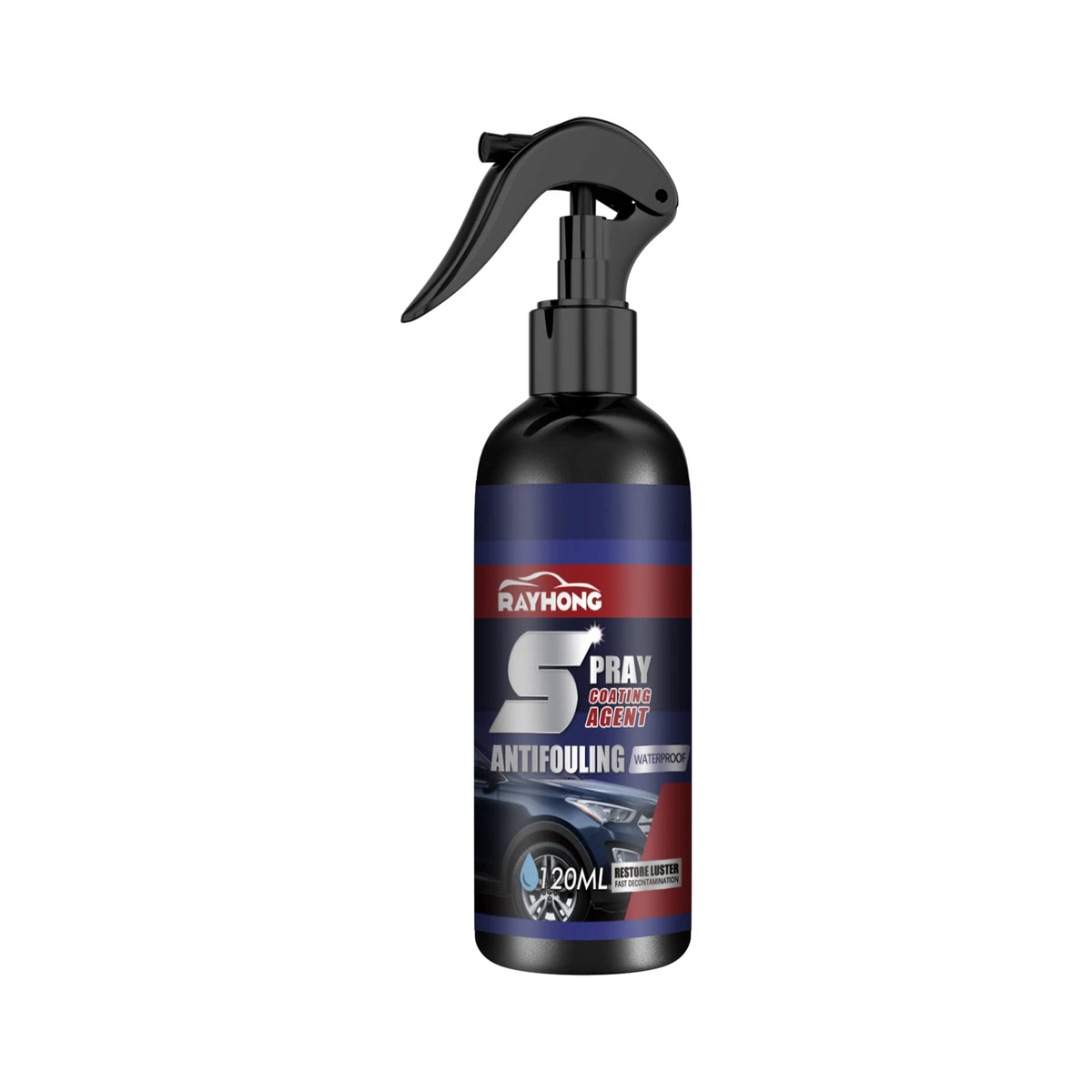En svart sprayflaske med Rayhong Pray Coating Agent for antifouling og vanntetting.