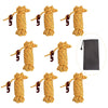 Set of reflective camping guy lines with aluminum tensioners for securing items.