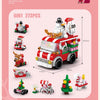 A set of 273 pieces of building blocks featuring a Christmas theme including a snow house, Santa, and deer.