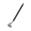 A black golf-style silicone toilet brush with a self-opening holder.