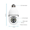 A white security camera with an E27 lamp holder and infrared light features a HD lens and photoreistance.
