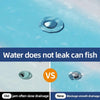 Comparison showing a water-resistant fish versus a blockage smooth drainage product.