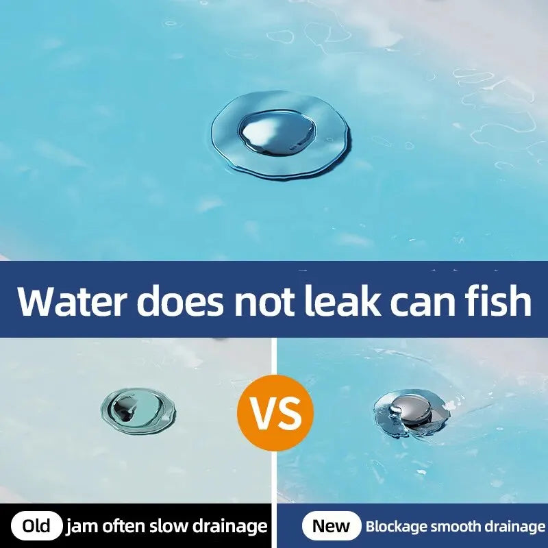 Comparison showing a water-resistant fish versus a blockage smooth drainage product.