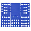 A set of blue clothes folding boards with multiple holes for organizing laundry.