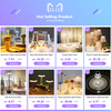 A collection of various lamps including a Mushroom Table Lamp, Italy Little Golden Man Night, Crystal Table Lamp, Nordic Crys